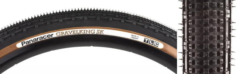 GravelKing SK Tire - 650b x 54 / 27.5 x 2.10 Tubeless Folding BLK/Brown - Bicycle Warehouse