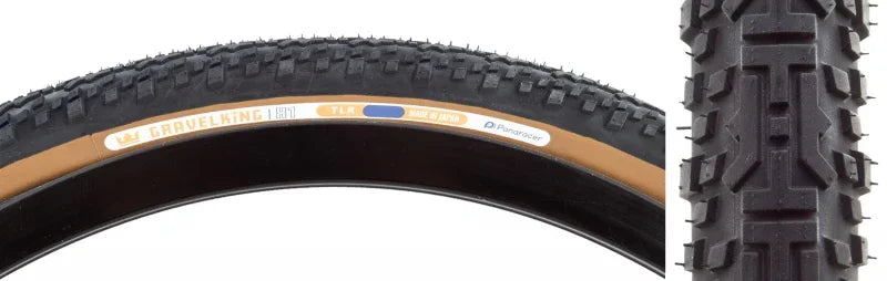 GravelKing X1 Tire - 700 x 45 Tubeless Folding Black/Brown - Bicycle Warehouse