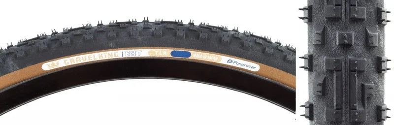 GravelKing EXT Tire - 700 x 45 Tubeless Folding Black/Brown - Bicycle Warehouse