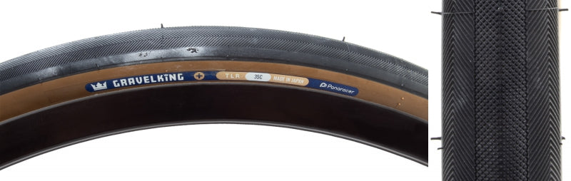 GravelKing Slick Plus Tire - 700 x 40 Tubeless Folding Black/Brown - Bicycle Warehouse