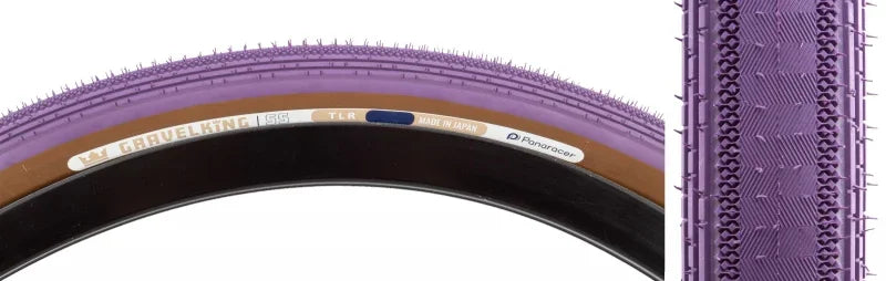 GravelKing SS Tire - 700 x 45 Tubeless Folding Purple/Brown - Bicycle Warehouse