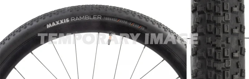 Maxxis Rambler Tire - 700 x 45 Tubeless Folding Black/Tan HYPR-X EXO - Bicycle Warehouse