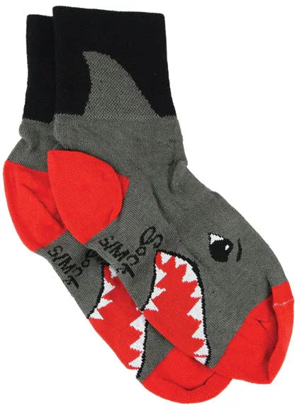 Sockguy Shark Socks 5-9 Gray - Bicycle Warehouse