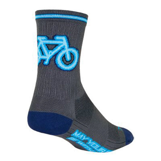 Sockguy Neon SGX6 Socks 5-9 Gray - Bicycle Warehouse