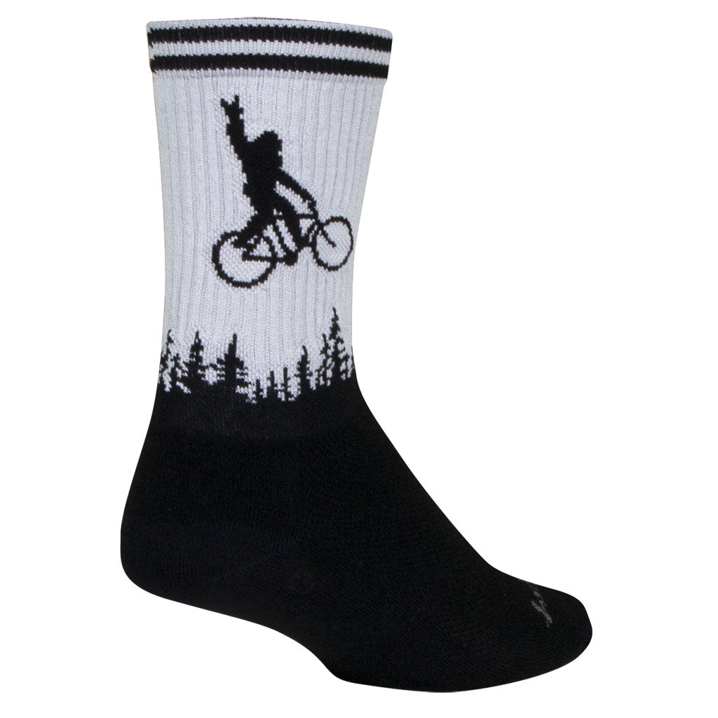 Sockguy Squatchit Socks 5-9 Black/White - Bicycle Warehouse