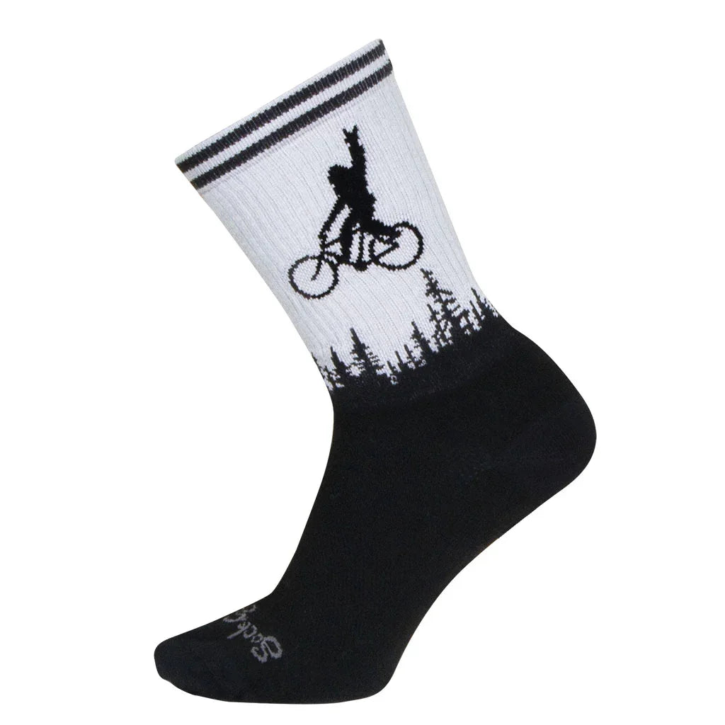 Sockguy Squatchit Socks 9-13 Black/White - Bicycle Warehouse