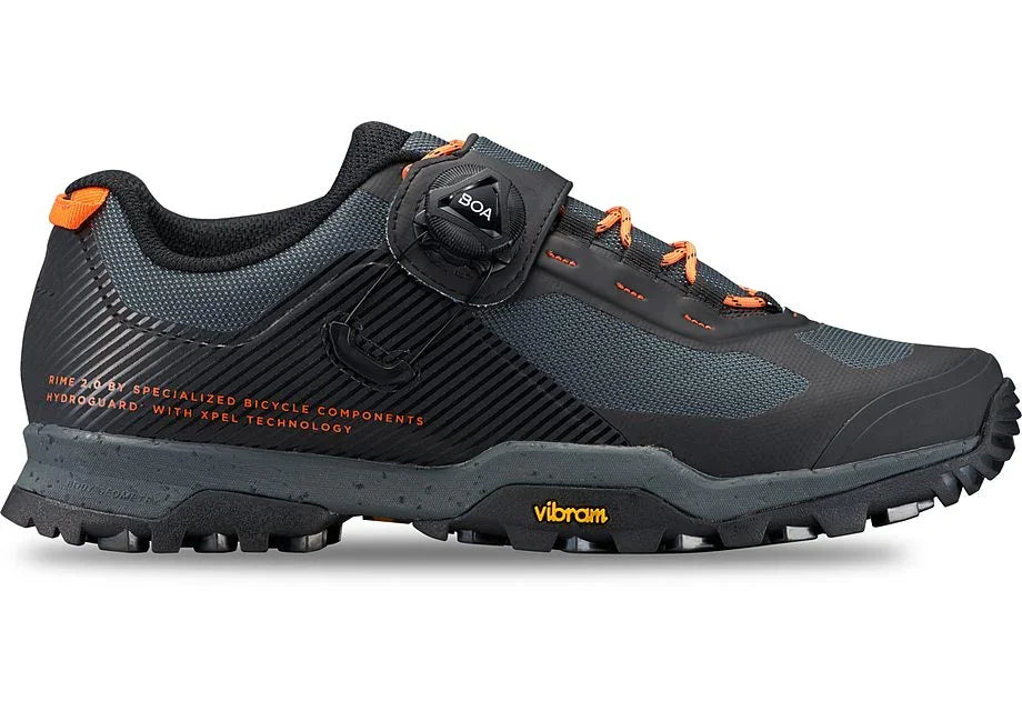 Specialized rime 2.0 hydroguard shoe black/cast battleship/blaze 38 - Bicycle Warehouse