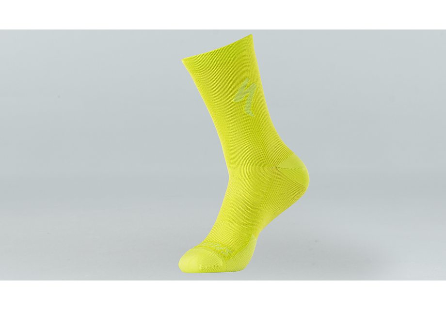 Specialized soft air tall logo sock hyper green s - Bicycle Warehouse