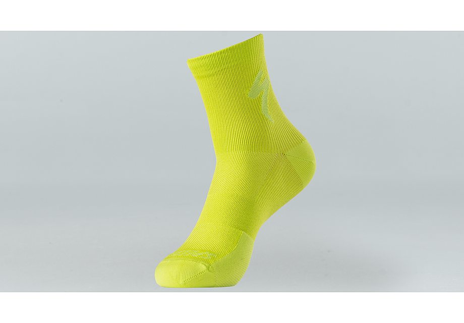 Specialized soft air mid logo sock hyper green s - Bicycle Warehouse