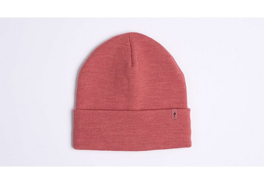 Specialized s-logo rib knit beanie hat dusty rose osfa - Bicycle Warehouse
