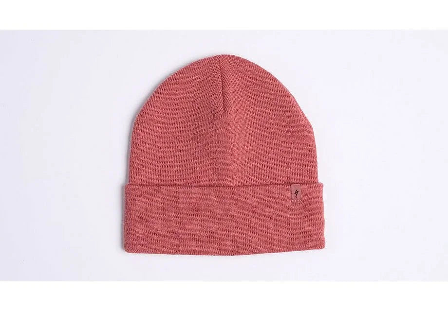 Specialized s-logo rib knit beanie hat dusty rose osfa - Bicycle Warehouse