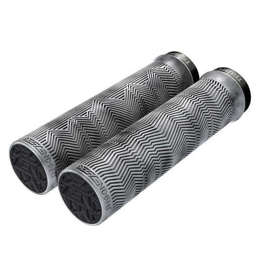 Truvativ Descendant Single Locking Grips 133mm Light Gray/Black Marbled Pair - Bicycle Warehouse