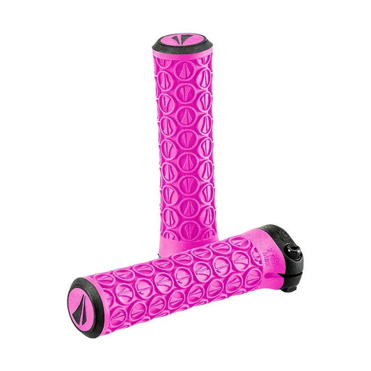 Slater Jr Lock-On MTB Grips - Neon Pink/Blk - Bicycle Warehouse