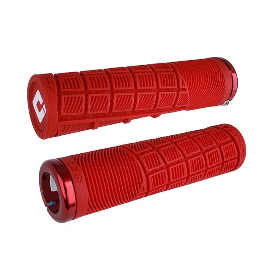 Reflex V2.1 Grips - White/Red Lock-On - Bicycle Warehouse