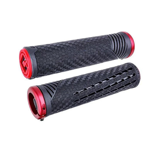 CF V2.1 Grips - Black/Red/Red Lock-On - Bicycle Warehouse