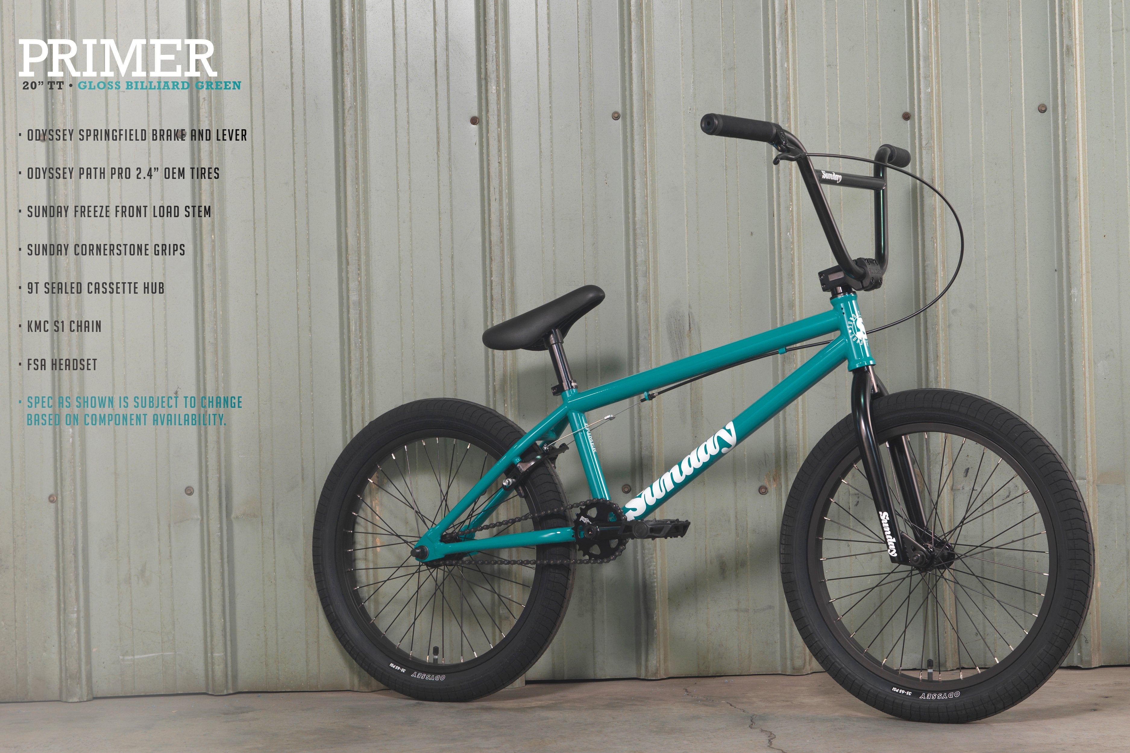 Primer BMX Bike - Gloss Billiard Green with 20