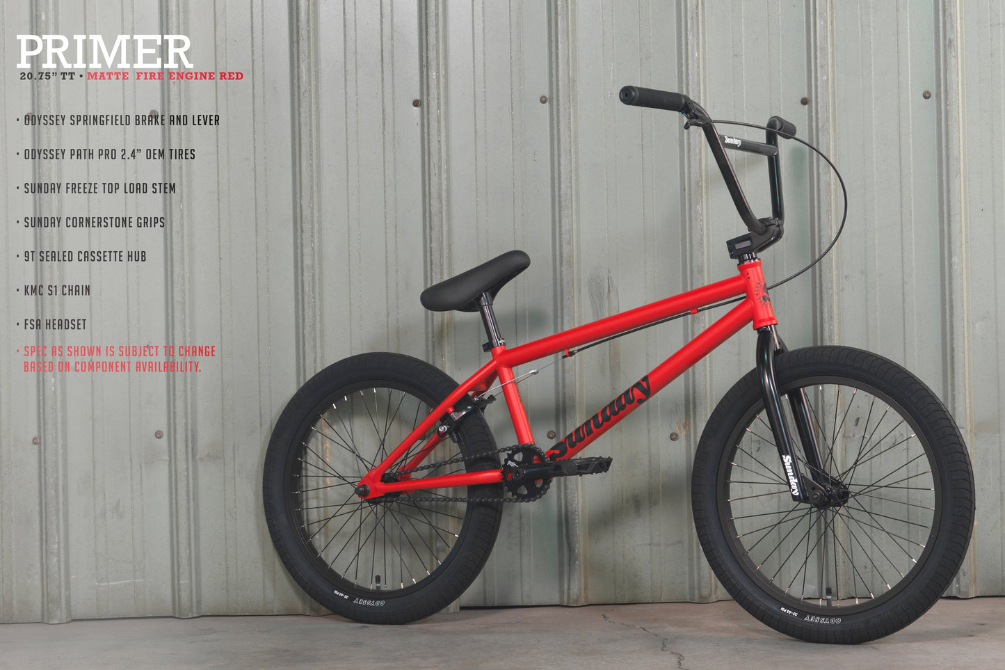 Primer 20" BMX Bike (Matte Fire Engine Red with 20.75" tt)