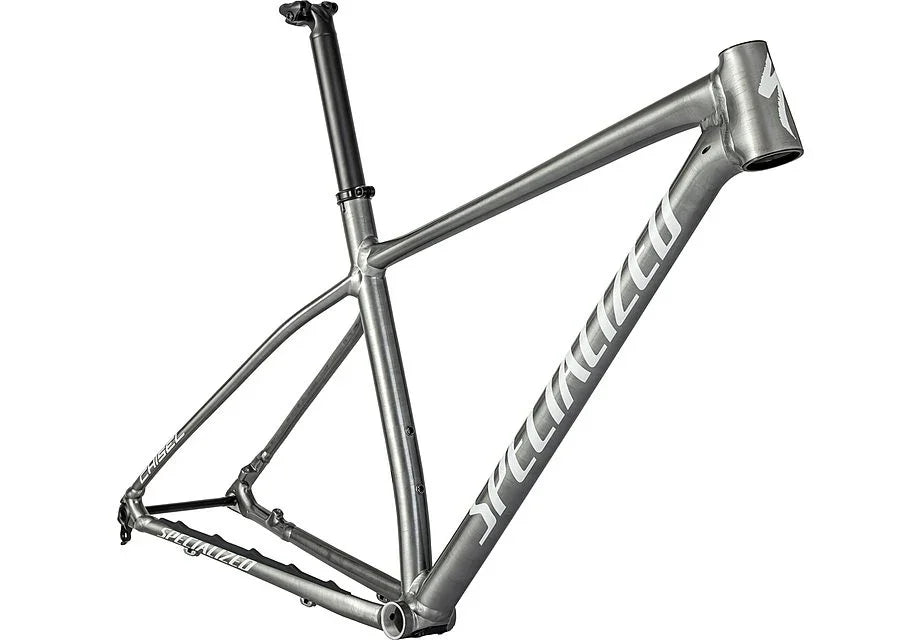 Specialized chisel ht frm frame satin brushed smoke liquid metal / gloss metallic white silver xl - Bicycle Warehouse