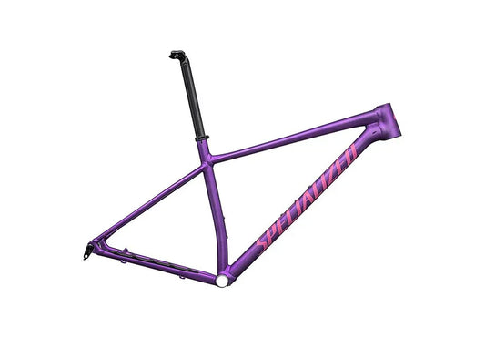 Specialized chisel ht frm frame gloss purple tint linear brushed / rebel pink xl - Bicycle Warehouse