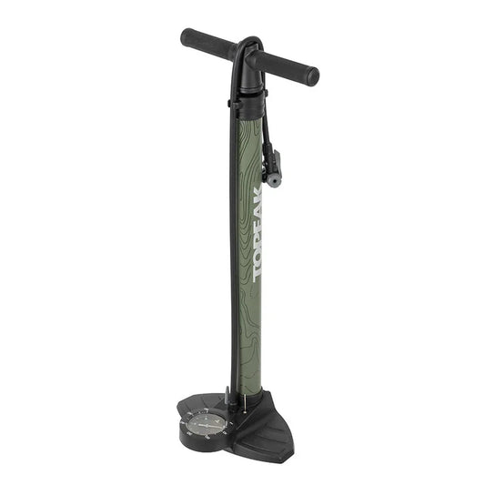 Joeblow Mountain II Floor Pump - Steel Barrel / Plastic Base 3.5" Gauge 60 Psi /4 Bar Twinhead - Bicycle Warehouse