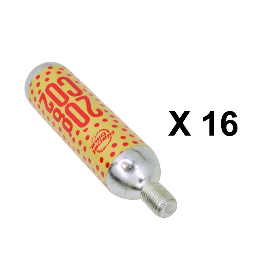 Planet Bike CO2 Cartridge 20g Threaded 16/Count - Bicycle Warehouse