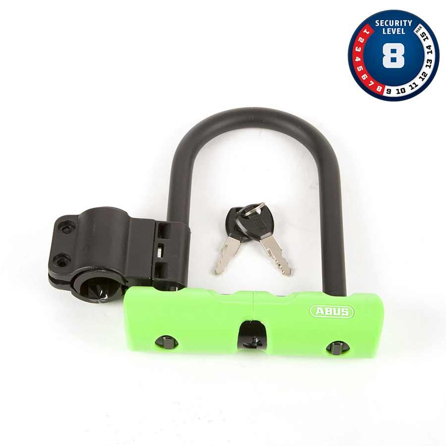 Ultra 410 Mini U-Lock Key 12mm 14.0cm x 15.0cm 5.5" x 5.9" SH34 Green - Bicycle Warehouse