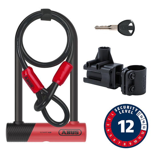 Abus Ultimate 420K + Cobra U-Lock Key 5.9x9" - Bicycle Warehouse