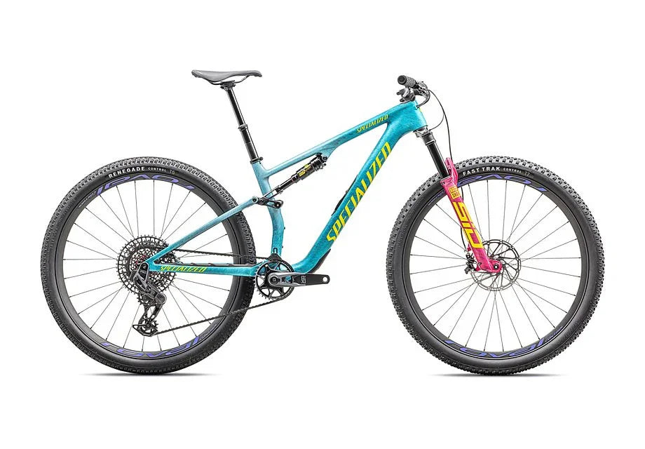 2025 Specialized epic 8 pro bike goss lagoon blue / liquid metal / yellow s - Bicycle Warehouse