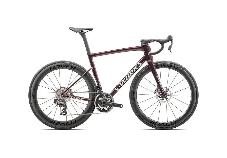 2025 Specialized tarmac sl8 S-Works etap bike gloss solidity/red to black pearl/metallic white silver 44 - Bicycle Warehouse