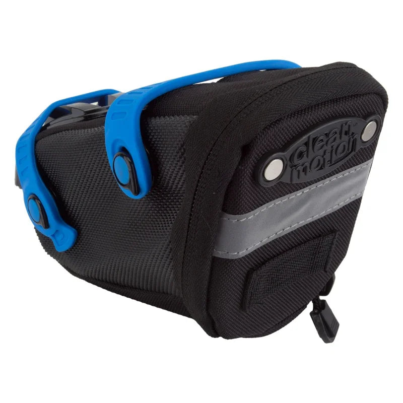 Clean motion Pelikan SMS Bag Silicone Straps 55 c.i. Black/Blue - Bicycle Warehouse