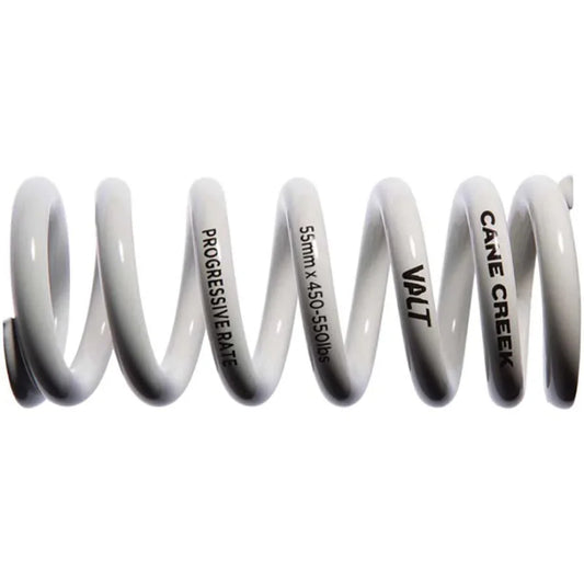 Progressive Rate VALT Lightweight Rear Shock Spring - 65mm x 450-550lbs White - Bicycle Warehouse