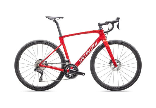 2025 Specialized roubaix pro bike gloss red pearl + fiery red strata/dune white 44 - Bicycle Warehouse