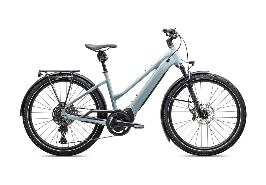 2025 Specialized vado 5.0 step through ul bike satin seafoam / lapis pearl / glacial metallic xl - Bicycle Warehouse