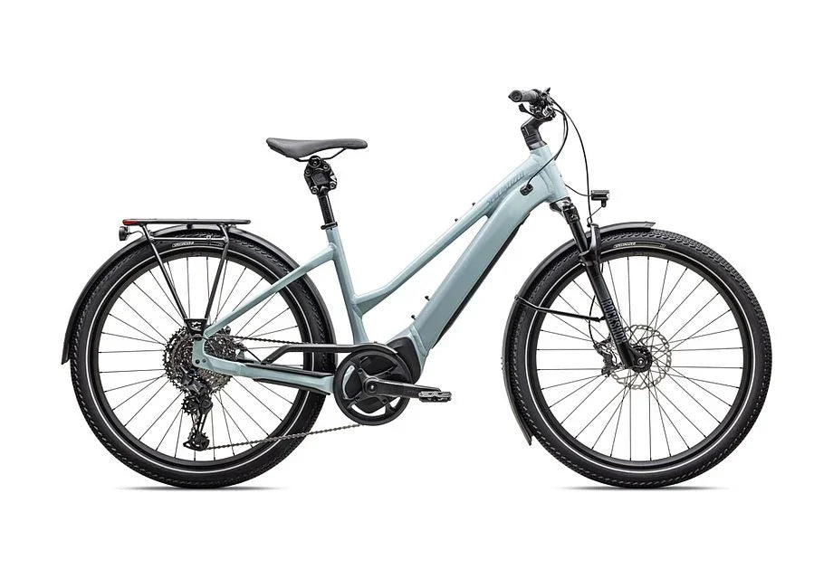 2025 Specialized vado 5.0 step through ul bike satin seafoam / lapis pearl / glacial metallic xl - Bicycle Warehouse