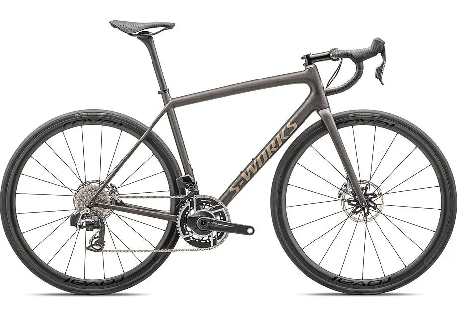 2025 Specialized aethos S-Works etap bike satin doppio / gunmetal dry brushed / gold pearl 49 - Bicycle Warehouse