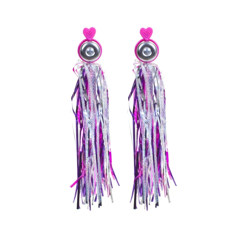 Combo Bell & Streamers Combo Bell w/ Streamers Pink/Purple - Bicycle Warehouse