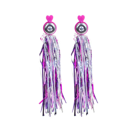 Combo Bell & Streamers Combo Bell w/ Streamers Pink/Purple - Bicycle Warehouse