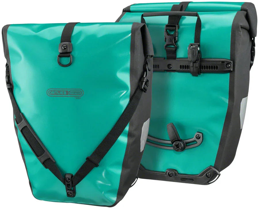 Back-Roller Free Pannier - 40L Pair Lagoon/Black - Bicycle Warehouse