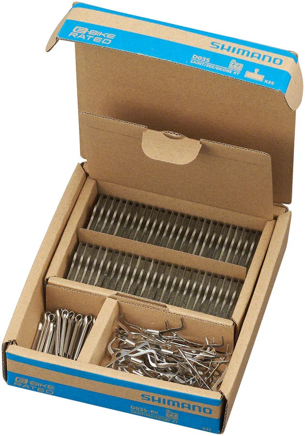 D03S-RX Disc Brake Pads Springs - Resin Compound Stainless Steel Backplate Box/25 pair - Bicycle Warehouse