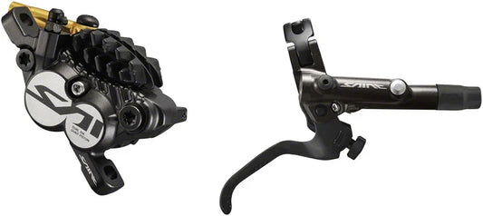 Saint BL-M820-B/BR-M820 Disc Brake Lever - Rear Hydraulic Post Mount Finned Metal Pads BLK - Bicycle Warehouse