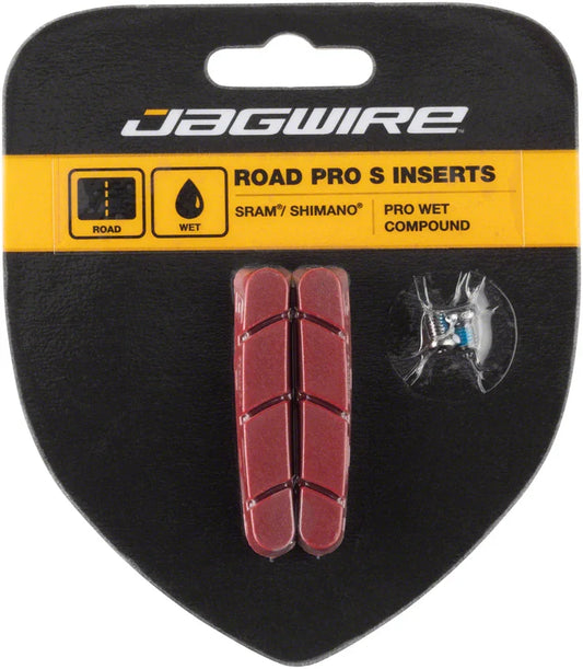 Road Pro S Brake Pad Inserts for Wet Conditions SRAM/Shimano Red - Bicycle Warehouse