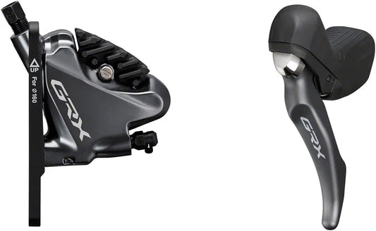 GRX ST-RX810-LA/BR-RX810 Disc Brake Lever/Drop Bar Seatpost Remote - Front Hydraulic Flat Mount Resin Pads BLK - Bicycle Warehouse