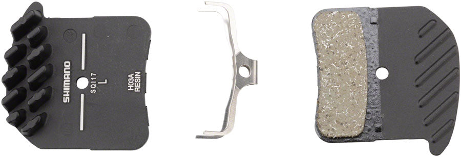 H03A-RF Disc Brake Pad Spring - Resin Compound Finned Alloy Back Plate One Pair - Bicycle Warehouse