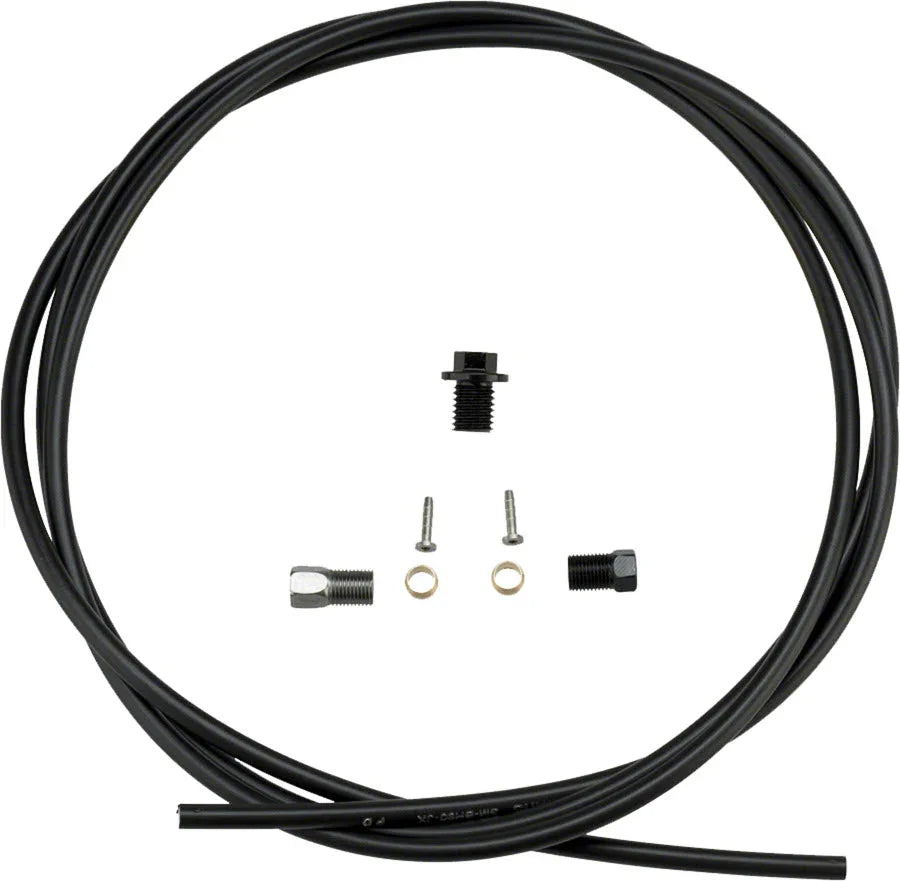 SM-BH90-JKS High Pressure Disc Brake Hose Kit - Straight Caliper Caliper Connector 1700mm BLK - Bicycle Warehouse