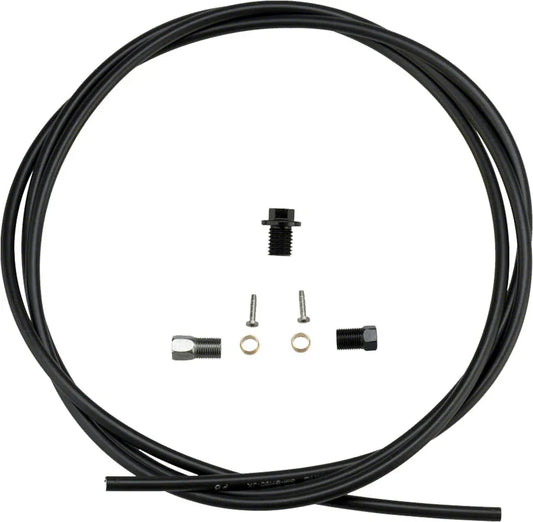 SM-BH90-JKS High Pressure Disc Brake Hose Kit - Straight Caliper Caliper Connector 1700mm BLK - Bicycle Warehouse