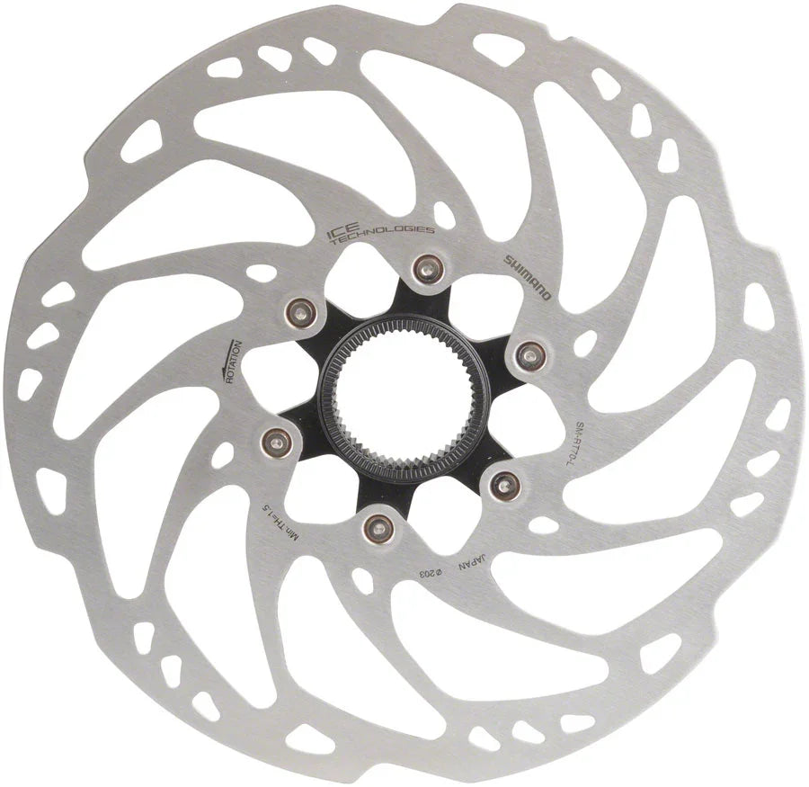 SLX SM-RT70-LE Disc Brake Rotor - 203mm Center Lock Silver - Bicycle Warehouse