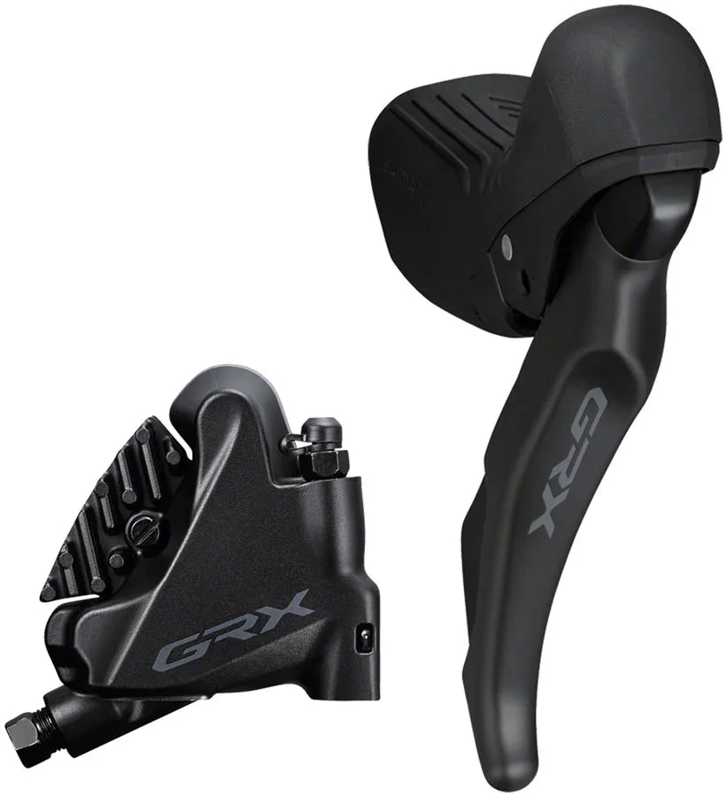 GRX ST-RX610 Shift/Brake Lever BR-RX400 Hyd Disc Brake Caliper - Right/Rear 12-Spd Flat Mnt Caliper For 25mm Mount BLK - Bicycle Warehouse