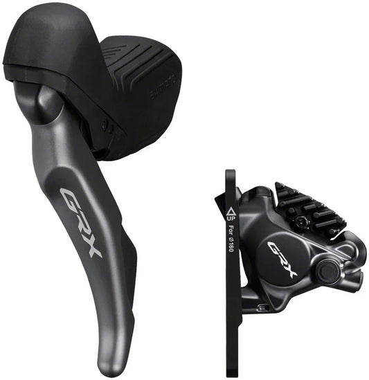 GRX ST-RX820 Shift/Brake Lever BR-RX820 Hydraulic Disc Brake Caliper - Left/Front 2x Flat Mount Caliper BLK - Bicycle Warehouse