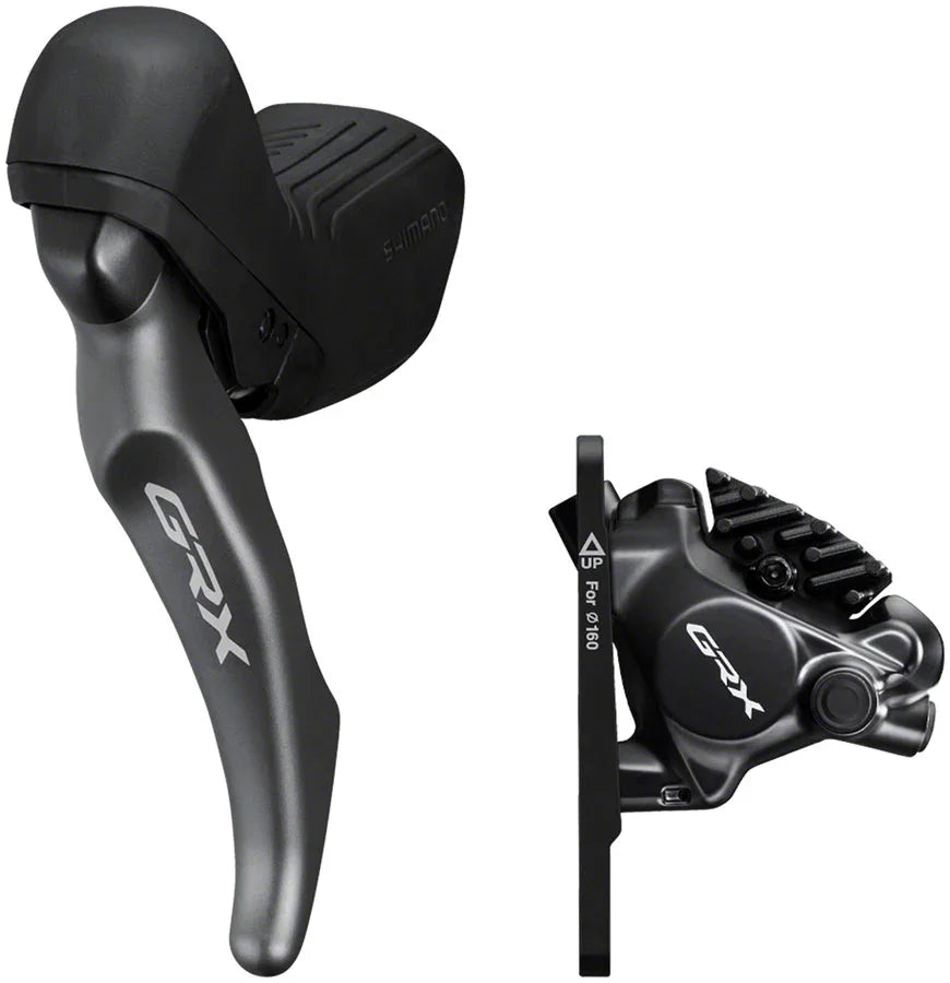 GRX ST-RX820-LA Brake/Dropper Remote Lever BR-RX820 Hydraulic Disc Brake Caliper - Left/Front Flat Mount Caliper - Bicycle Warehouse