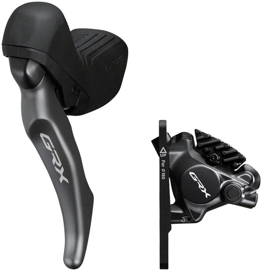 GRX ST-RX820-LA Brake/Dropper Remote Lever BR-RX820 Hydraulic Disc Brake Caliper - Left/Front Flat Mount Caliper - Bicycle Warehouse